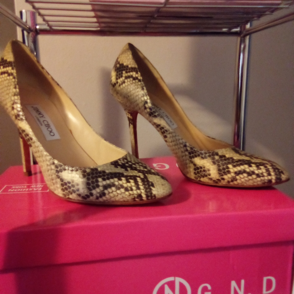 Jimmy Choo Brown and Tan Heels